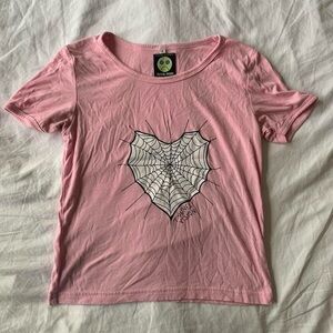 Tunnel Vision Pink Spider Web Graphic T-Shirt